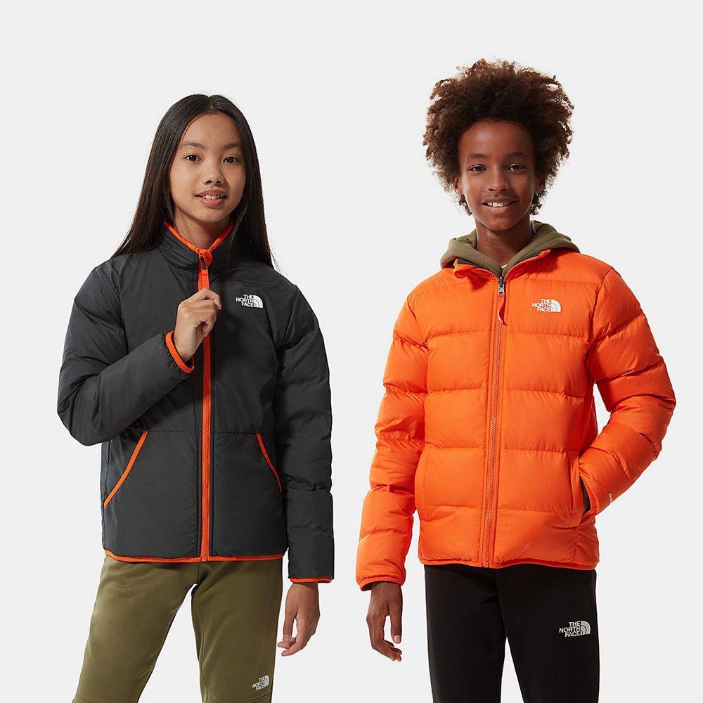 The North Face Reversible Andes Παιδικα Μπουφάν Πουπουλένια - Κοκκινα Πορτοκαλι (LPQA10237)